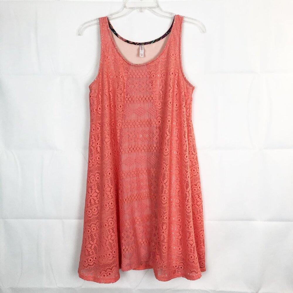 Xhilaration Sleeveless Lace Orange Dress Junior's Size L